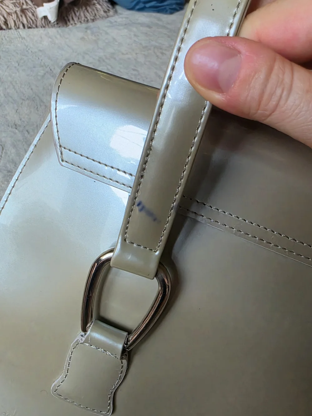Beijo metallic silver tote handbag